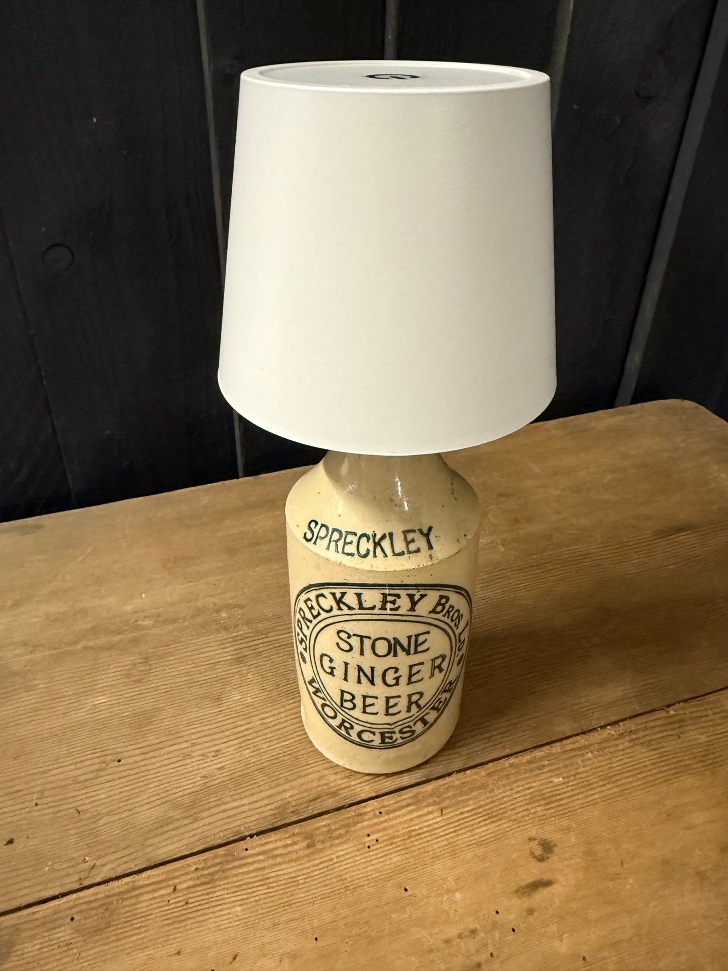 Vintage Stoneware Ginger Bottle Lamps