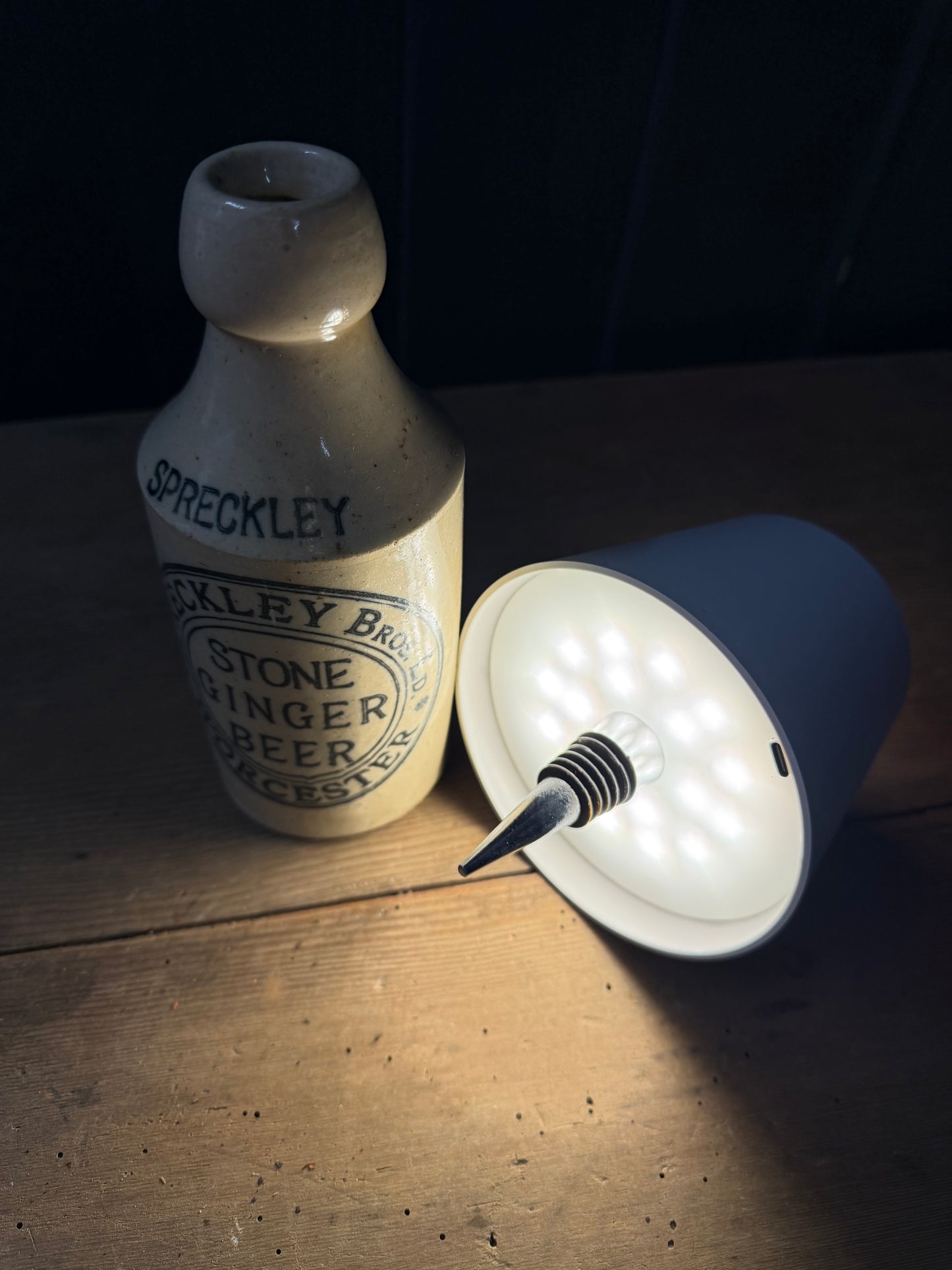 Vintage Stoneware Ginger Bottle Lamps