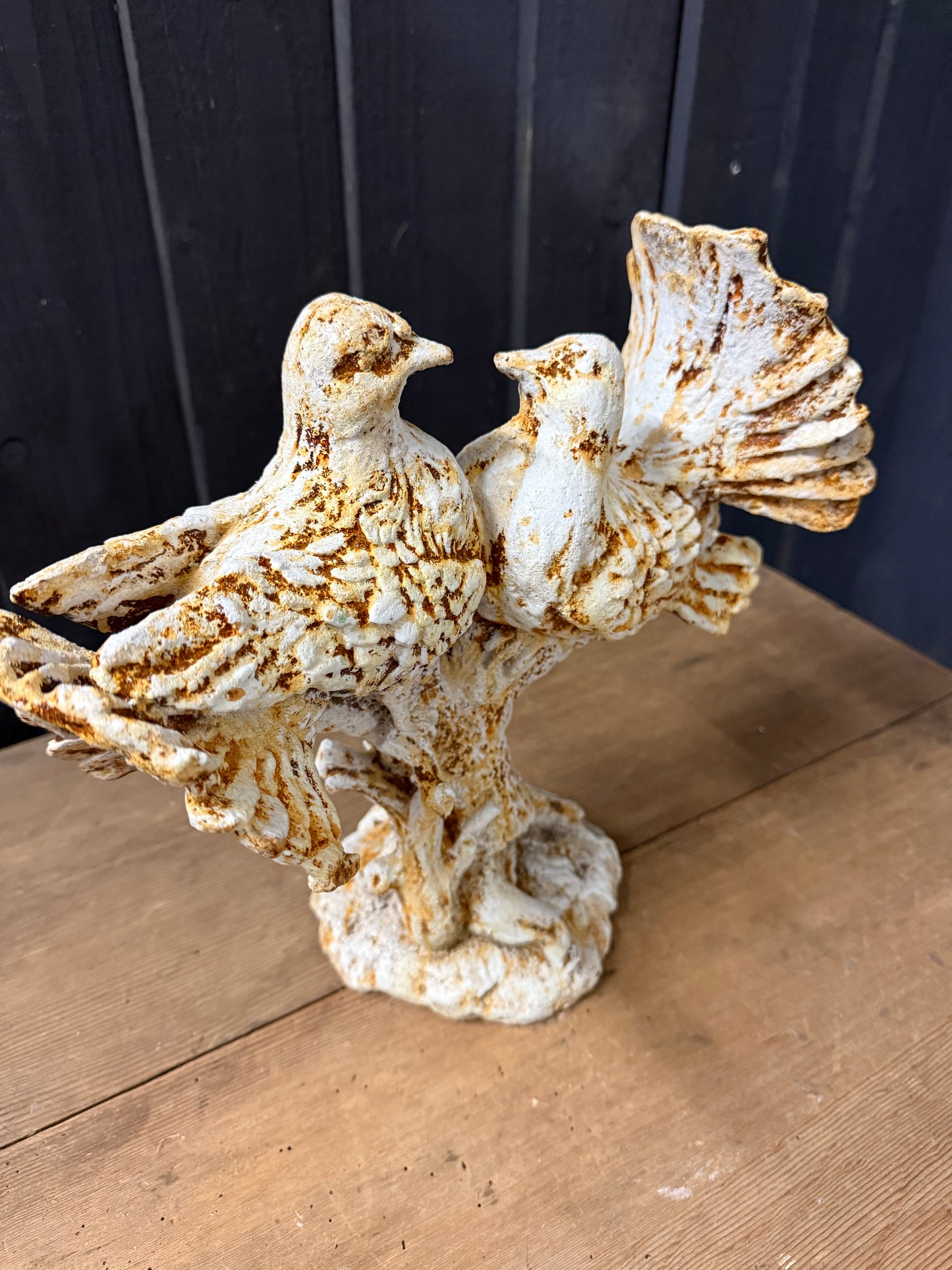 Vintage Cast Iron Dove Sculpture