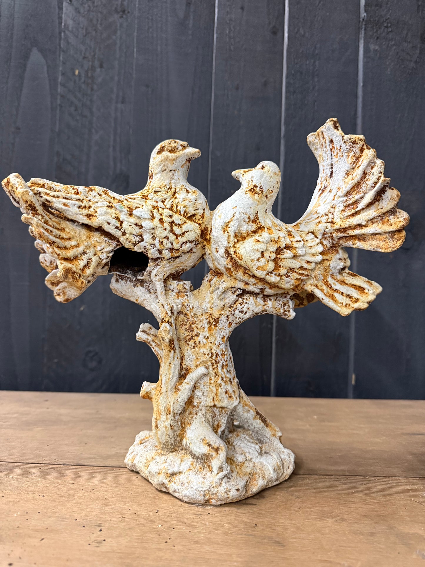 Vintage Cast Iron Dove Sculpture