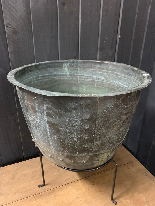 Vintage Riveted Copper Planter