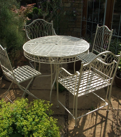Large French Ivory Bistro Set