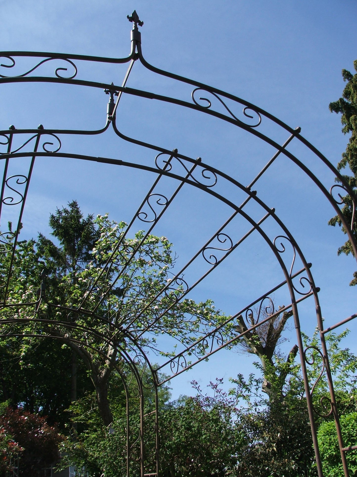 Rose Tunnel Archway Frame with Fleur-de-Lys Finial