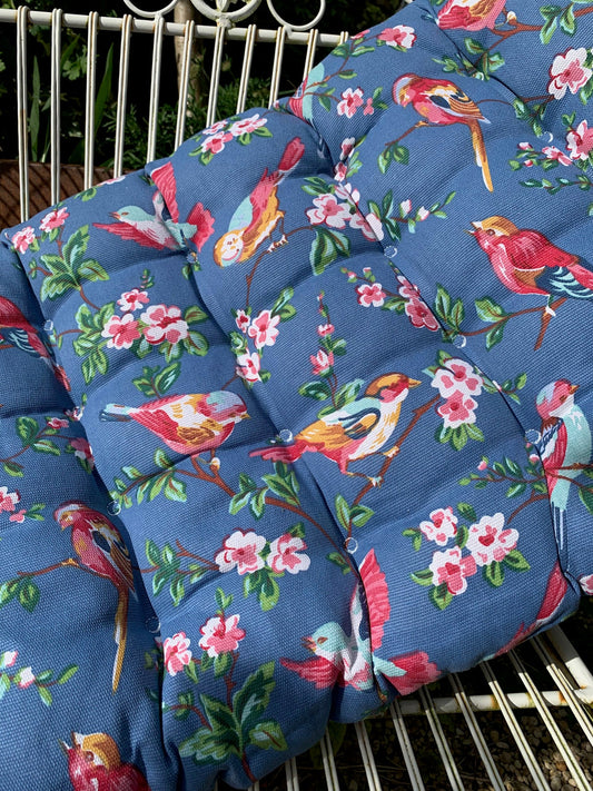 Garden Bench Seat Pad Songbird Design