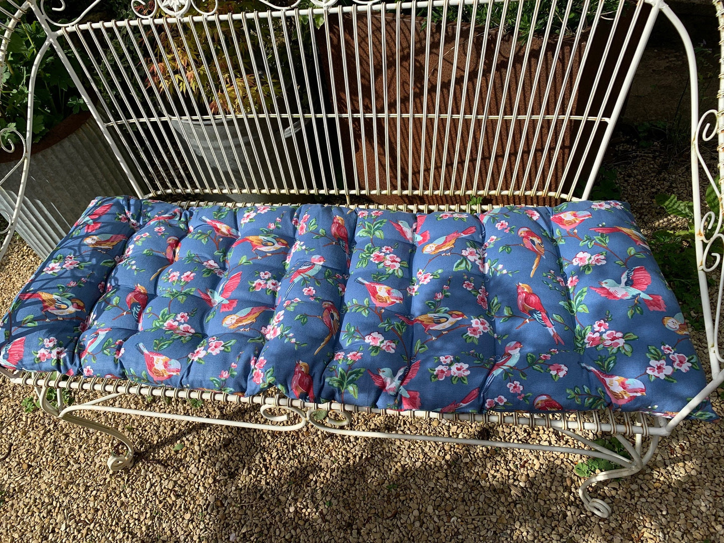 Garden Bench Seat Pad Songbird Design