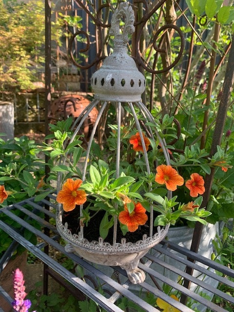 Vintage Caged Dish Planter on Feet