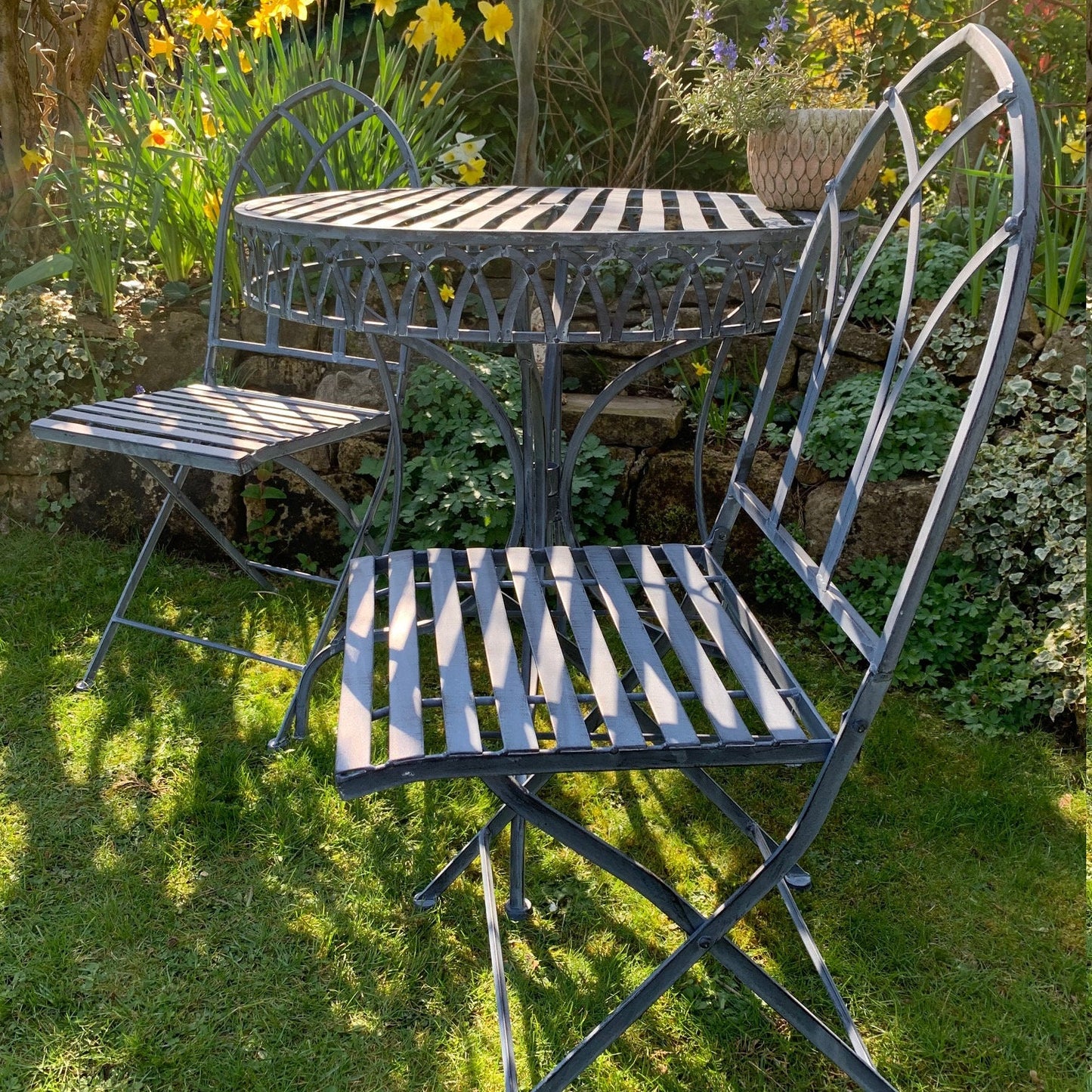 Metal Garden Bistro Table and Chair Set