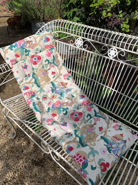 Garden Bench Seat Pad Vintage Indian Design