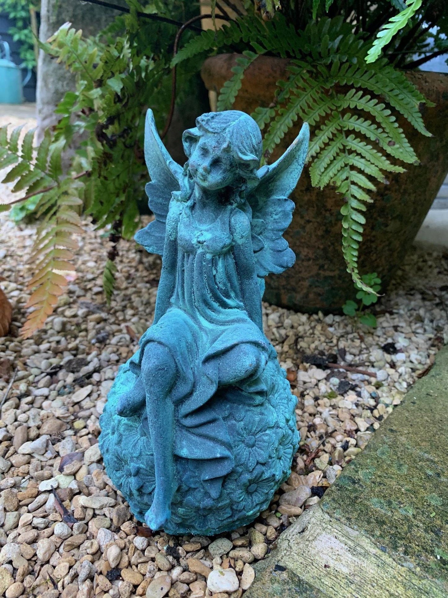 Cast Iron Flower Fairy Sculpture