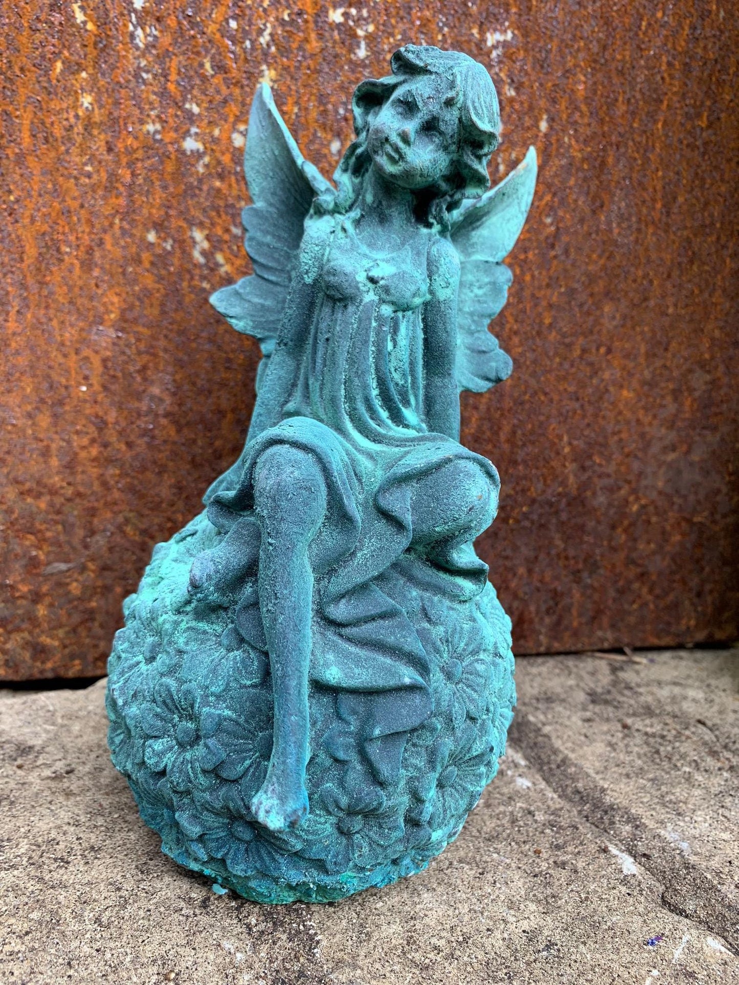 Cast Iron Flower Fairy Sculpture