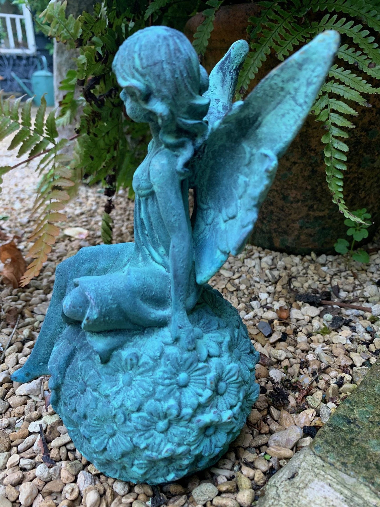 Cast Iron Flower Fairy Sculpture
